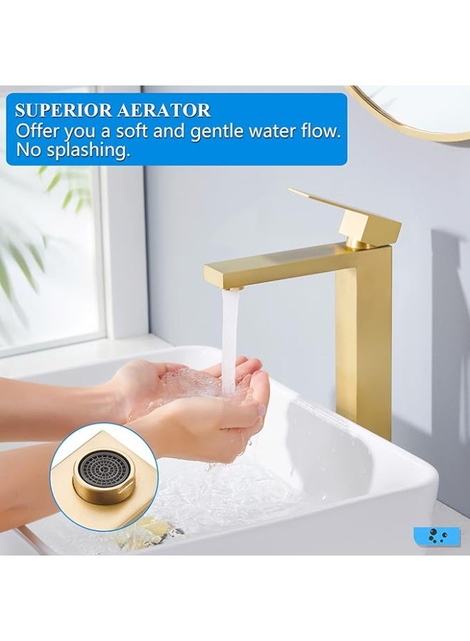 YD Square Basin Mixer Tap Long Body | Modern Bathroom Sink Faucet | Single Lever Water Mixer | Deck Mounted Wash Basin Tap | Durable Brass Construction - Image 2